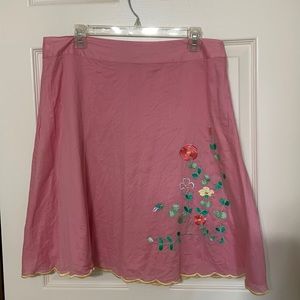 Tommy Hilfiger Pink Embroidered Cotton Skirt Sz. 12
